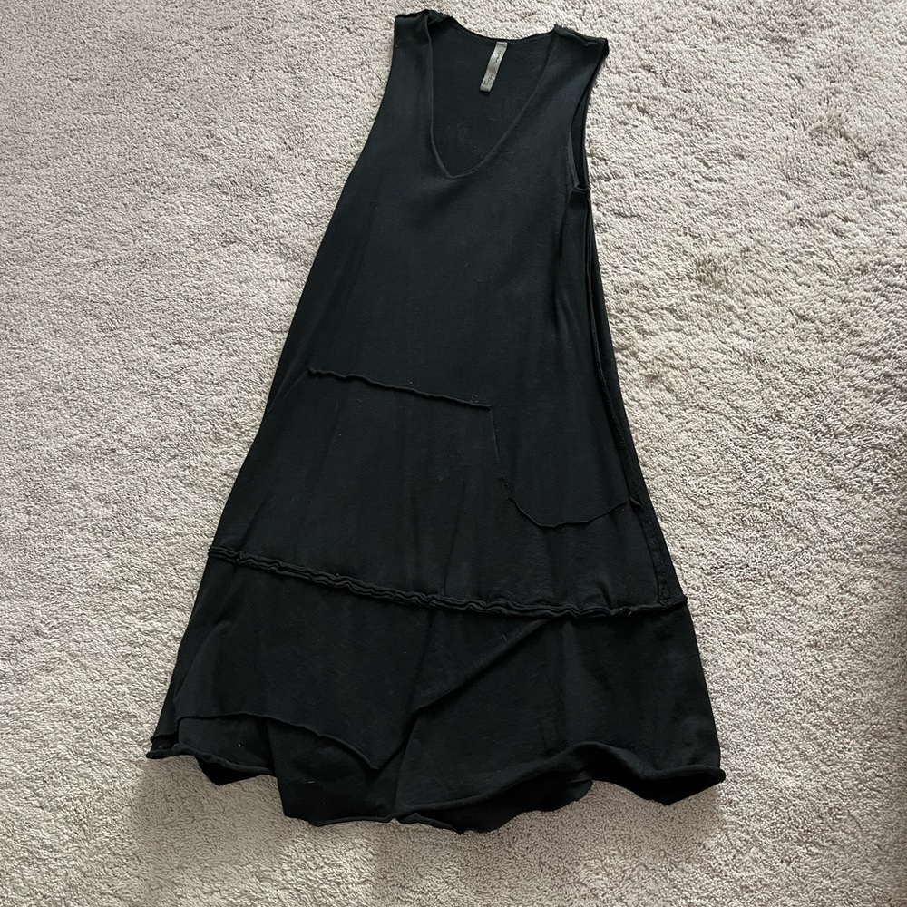 Thick cotton sweatshirt parachute dress with asymmetrical design